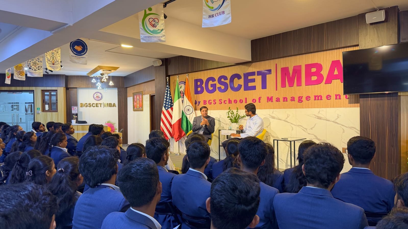 Mr. Rajat Jain of Flipkart leading a leadership session for BGSCET MBA students