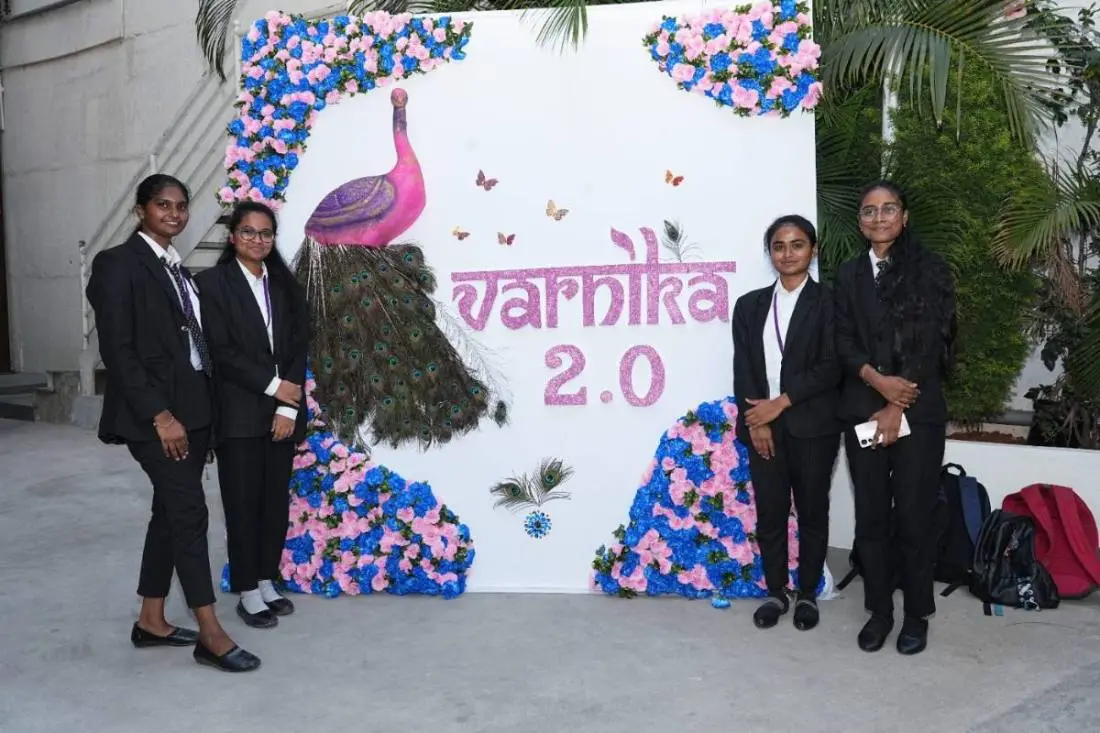 Students at the Varnika 2.0 photo booth