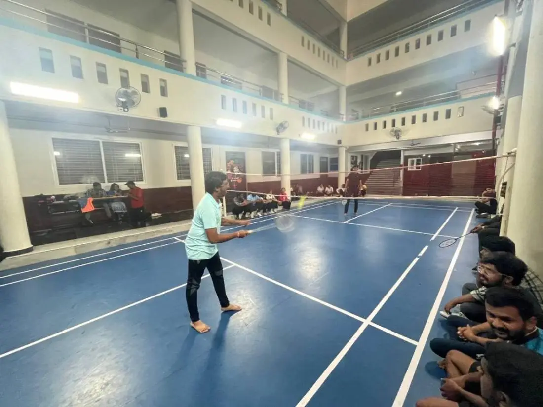 Indoor badminton match